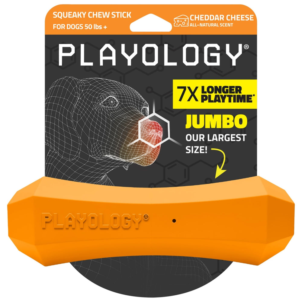 Playology bâton jumbo en emballage montrant le parfum cheddar et l'attrait