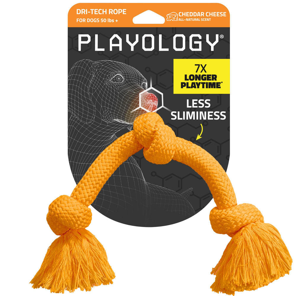 Playology corde jumbo vue de face montrant taille et prise, durable pour grands chiens
