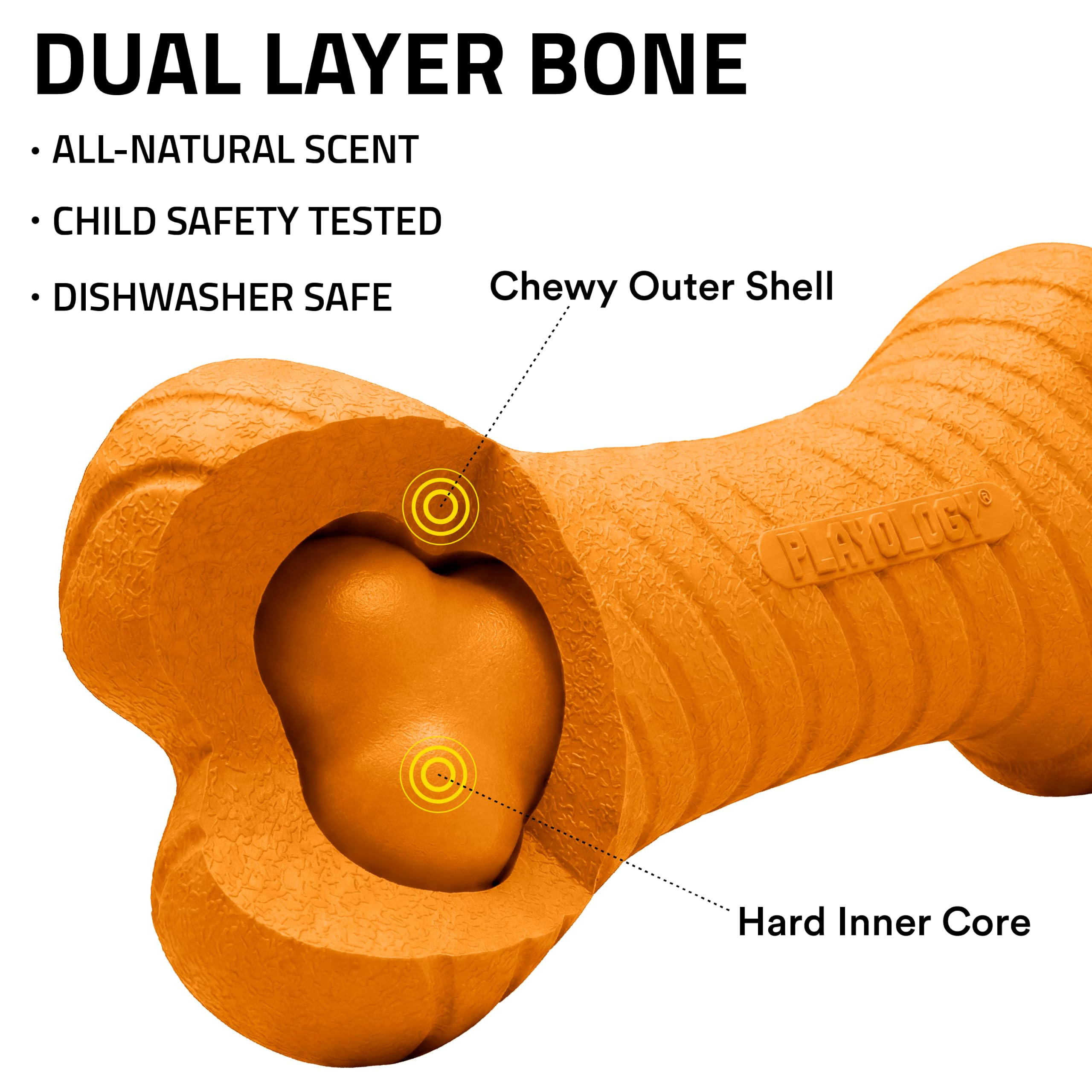 Playology gros plan sur texture extérieure apportant adhérence et massage dentaire