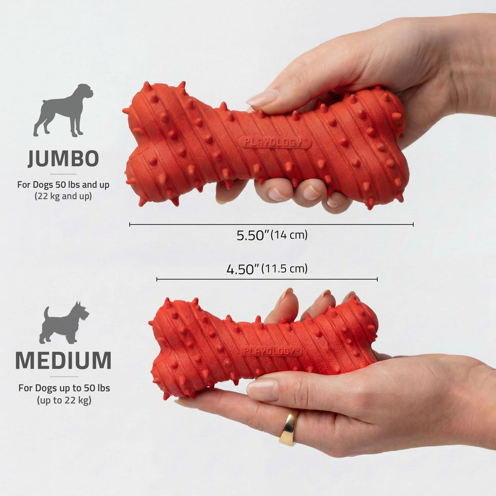 Playology comparaison de taille montrant adaptation pour chiots moyens