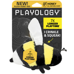 Playology Plush Bee vue de face et emballage montrant sécurité
