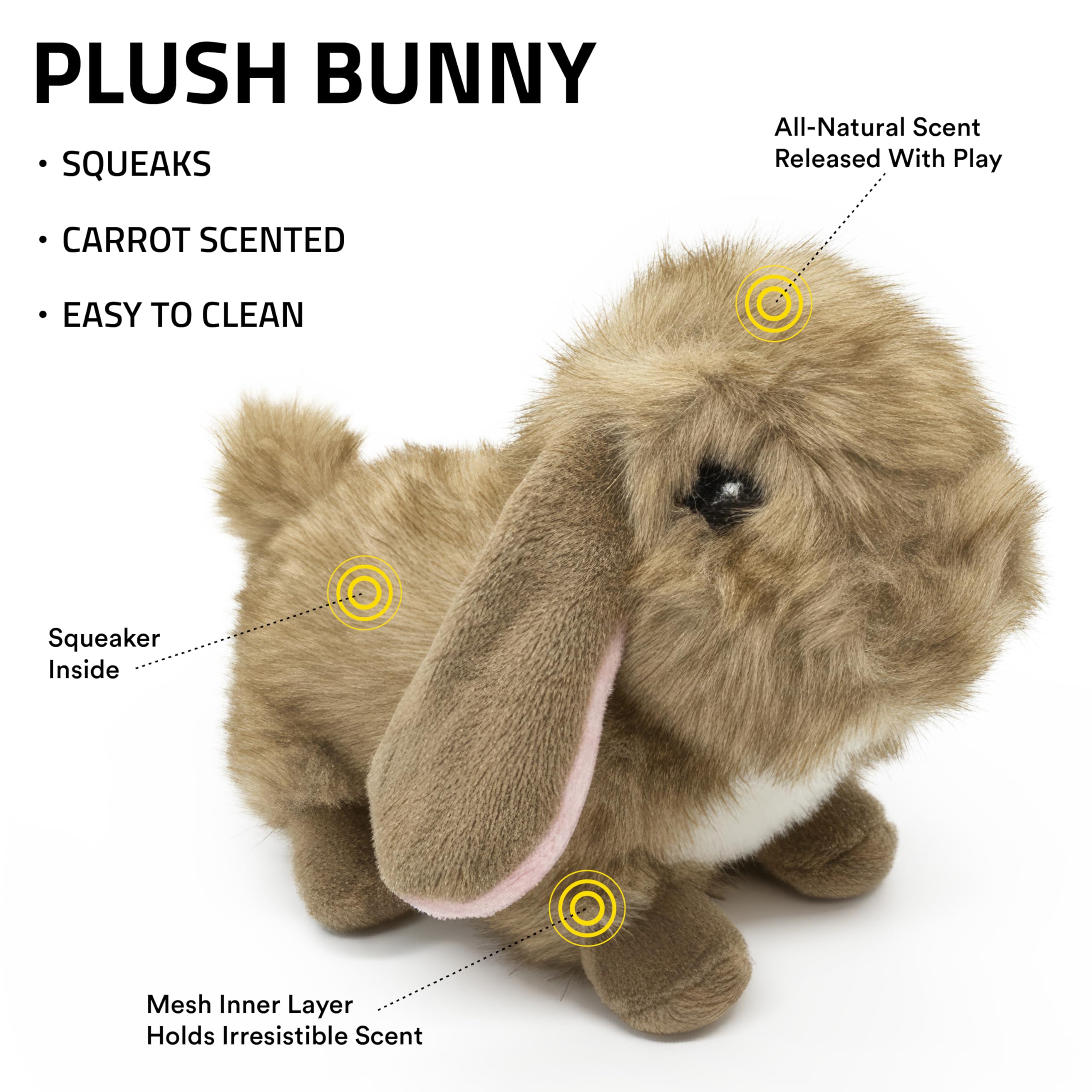 Playology Plush Bunny gros plan sur la texture douce garantissant confort et câlins
