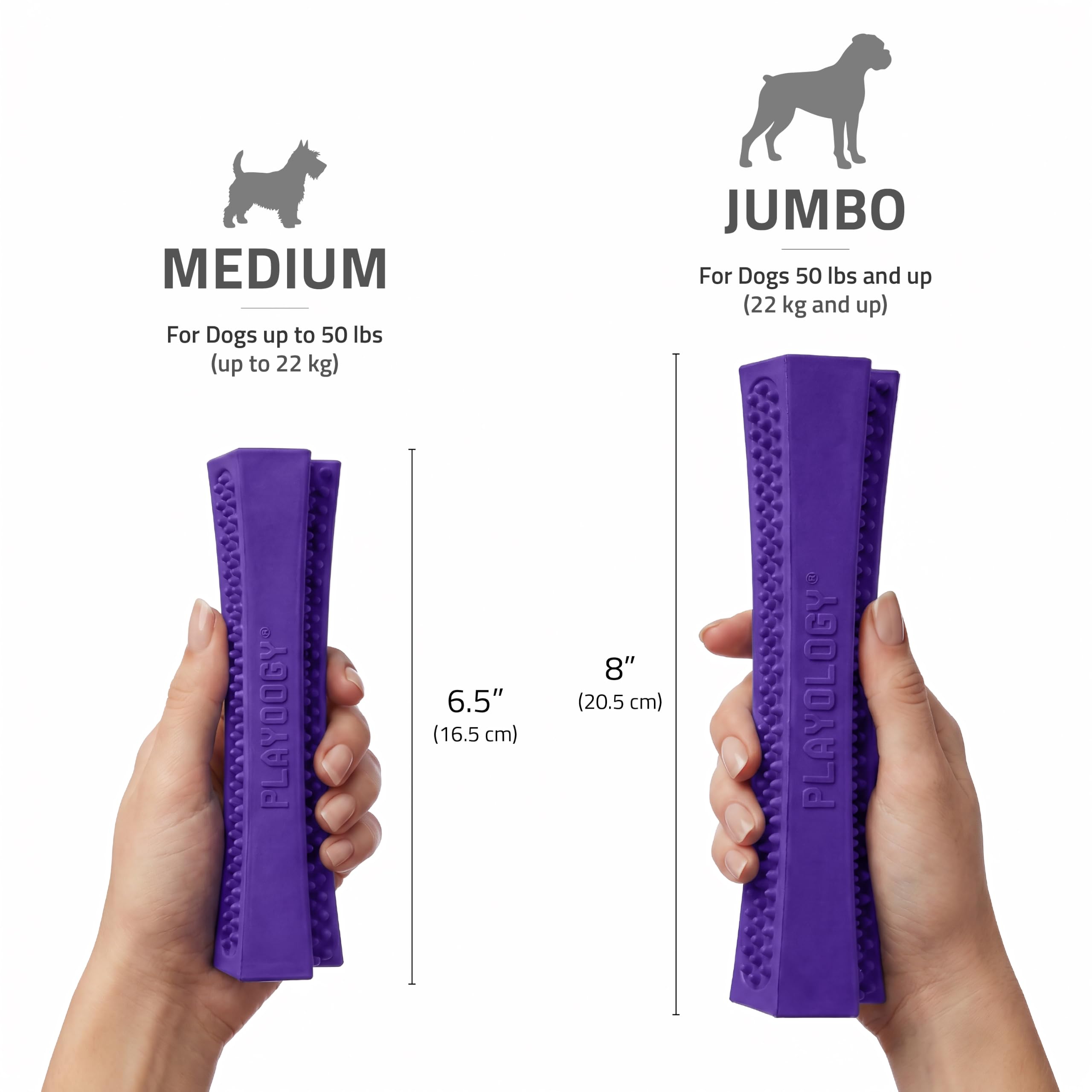 Playology stick à côté d’une règle pour visualiser la taille utile