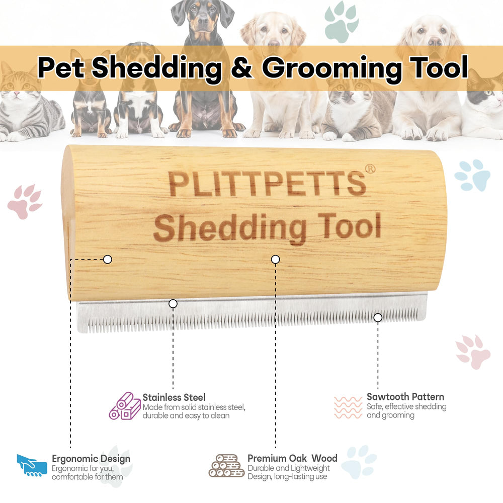 PLITTPETTS brosse utilisée sur un chien, réduit les poils perdus sur le tapis