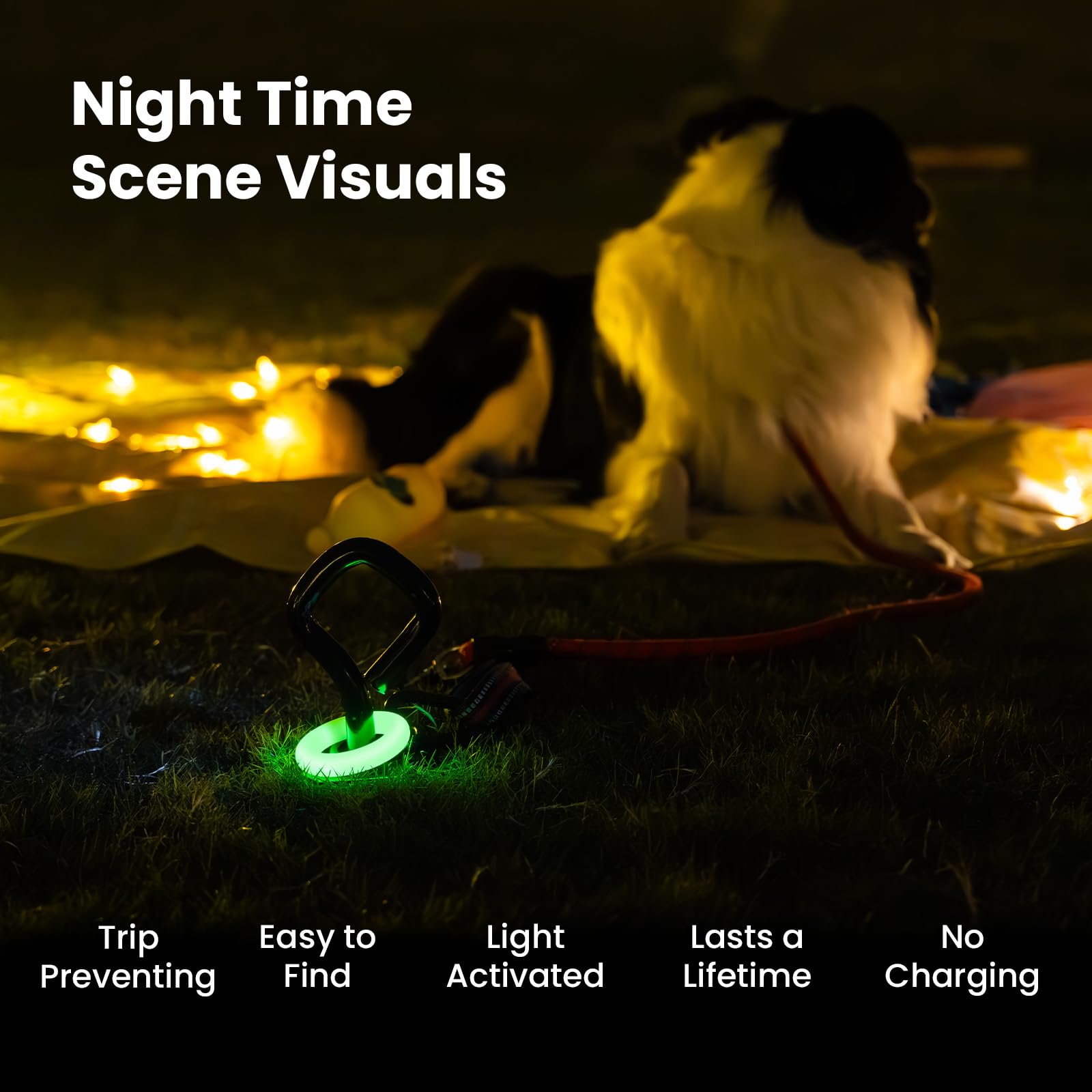 PLSEFRO anneau phosphorescent illuminé la nuit pour meilleure visibilité
