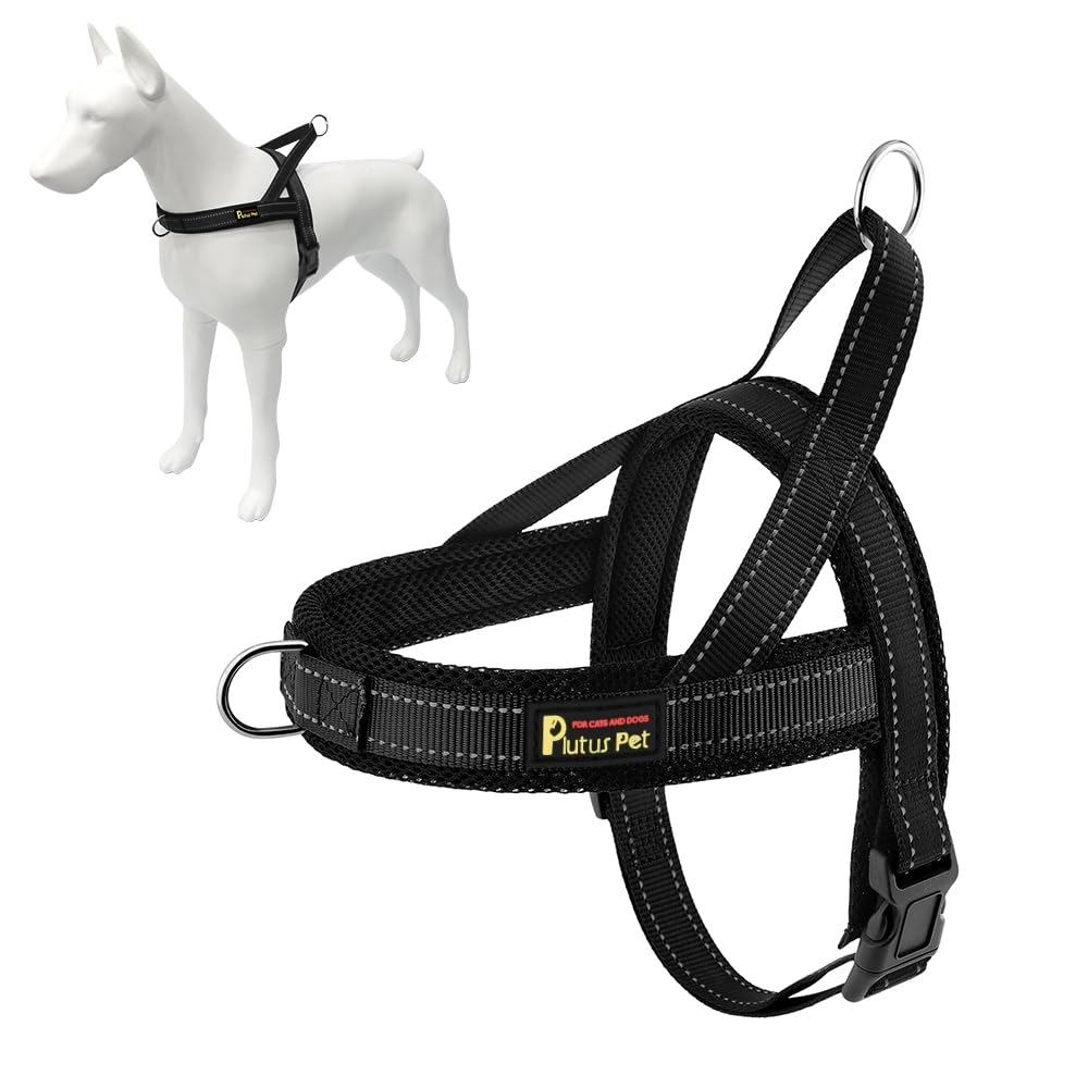 PLUTUS PET vue avant du harnais avec clip avant pour meilleur contrôle
