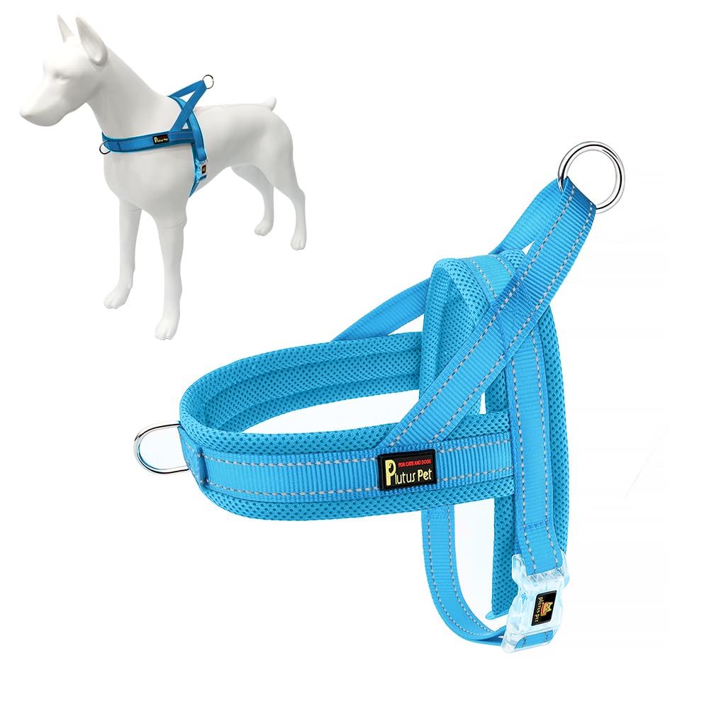 PLUTUS PET harnais vue face montrant clip avant et confort