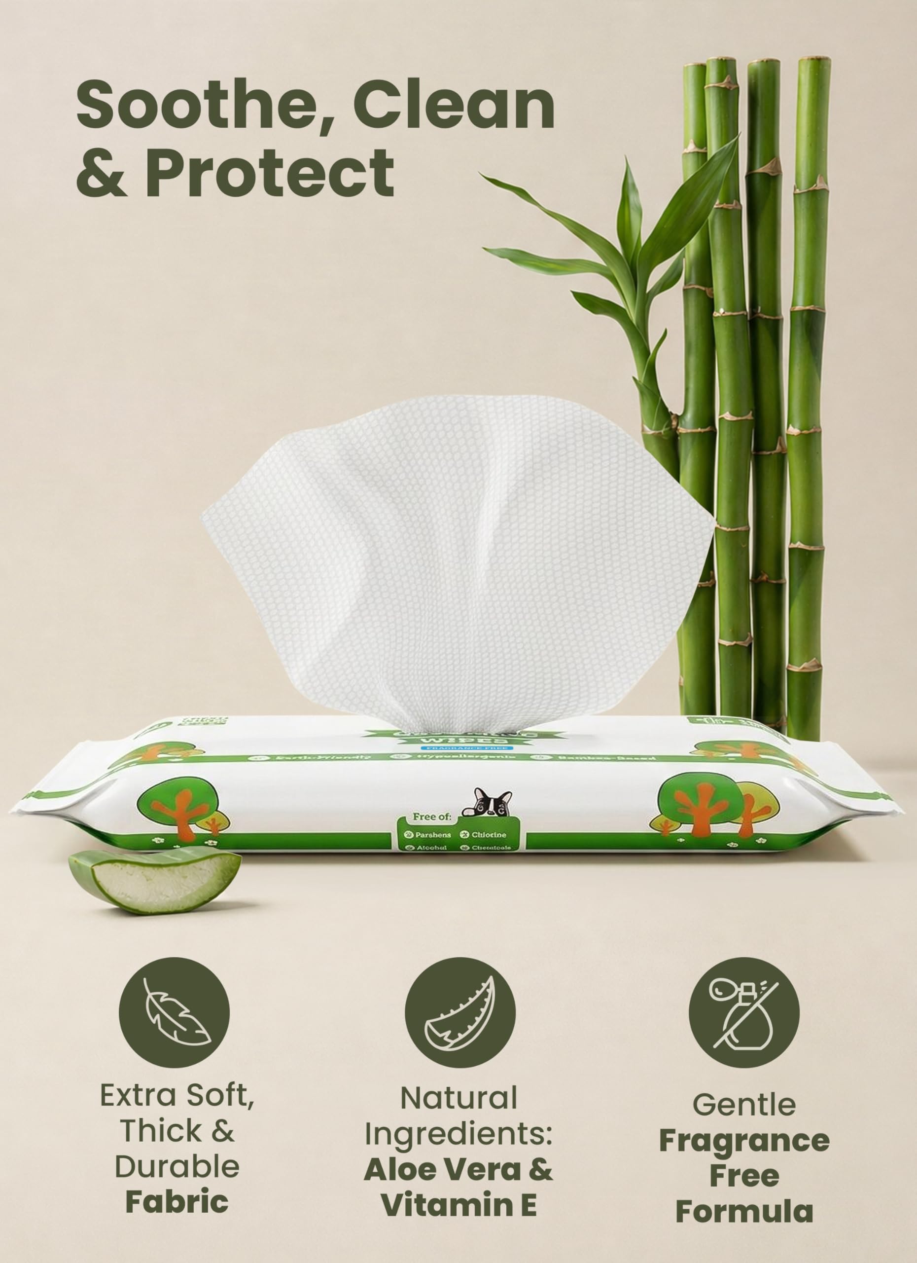 Pogi's gros plan texture de lingette montrant efficacité nettoyante