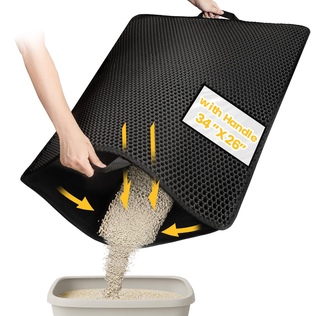 Polarduck tapis face avant montrant la capture de litière pour un sol propre