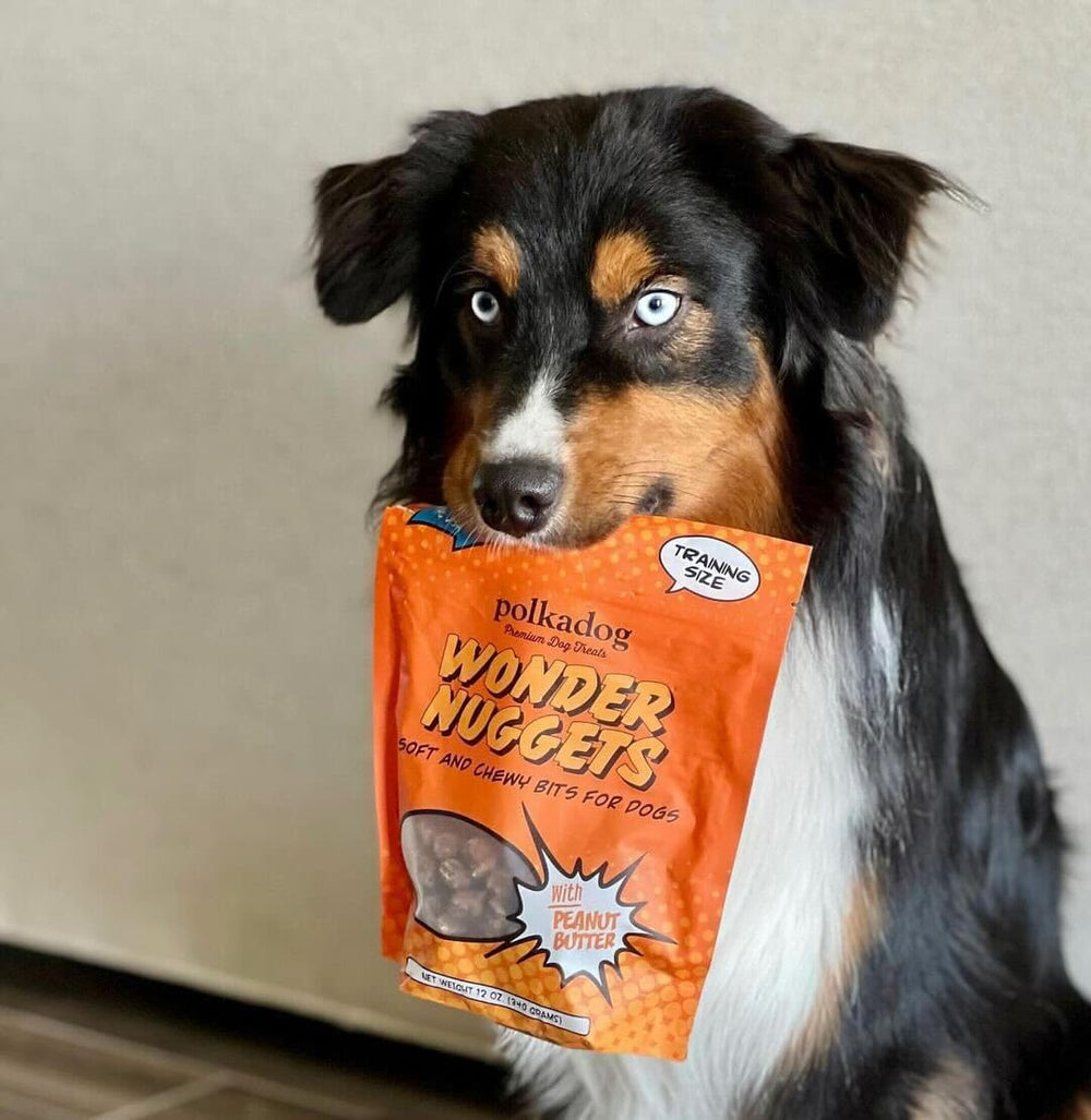 Polkadog nugget dans jouet distributeur montrant usage ludique
