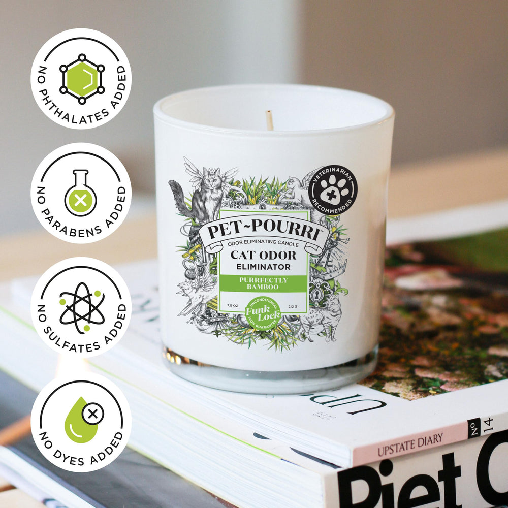 Poo-Pourri bougie et ingrédients naturels illustrant formulation d’origine végétale