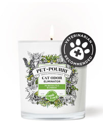 Poo-Pourri gros plan cire et mèche illustrant combustion propre et longue durée