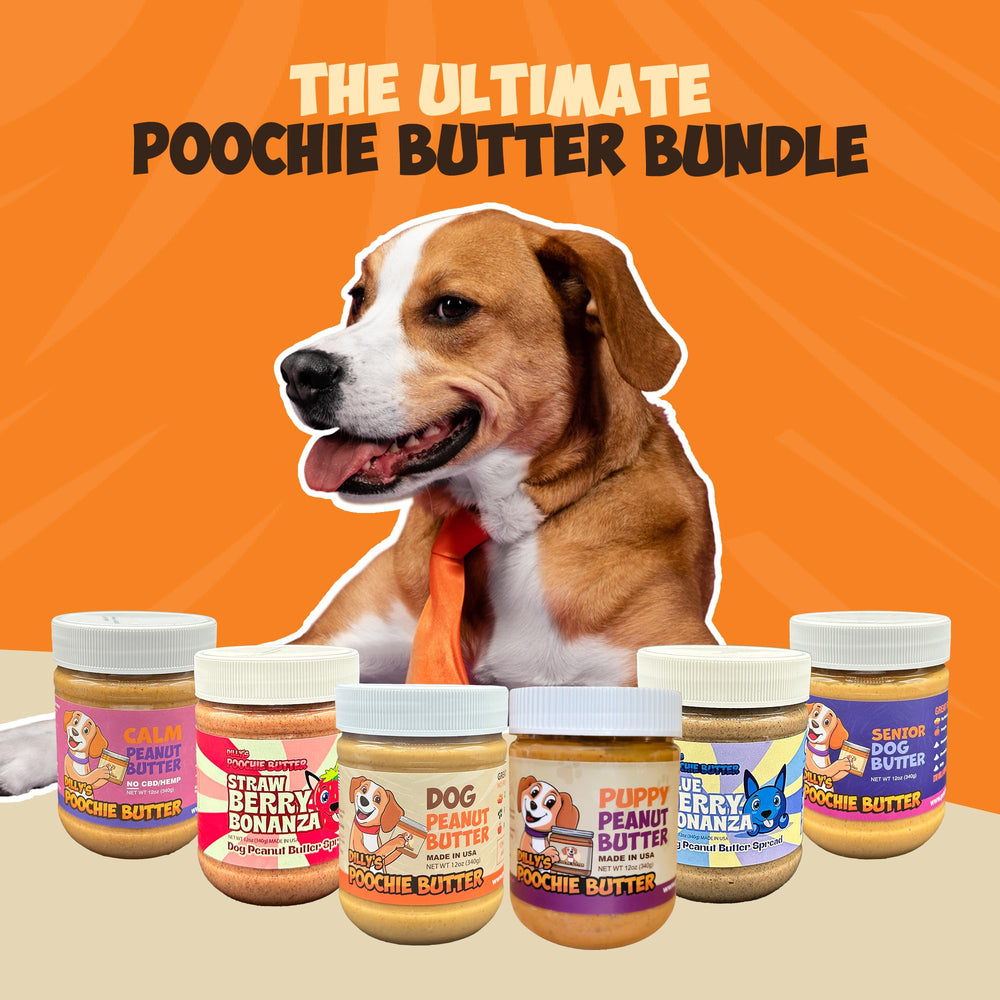 Poochie Butter pots sur une étagère de garde-manger pour stockage facile