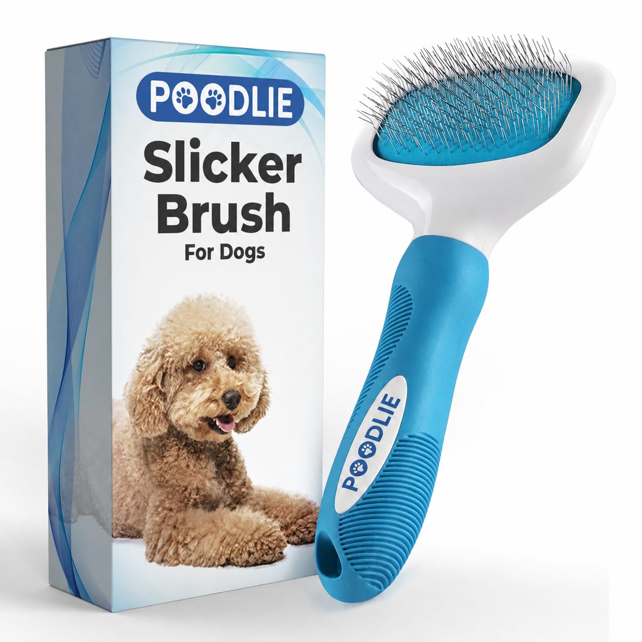 POODLIE brosse face montrant picots pour éliminer poils morts