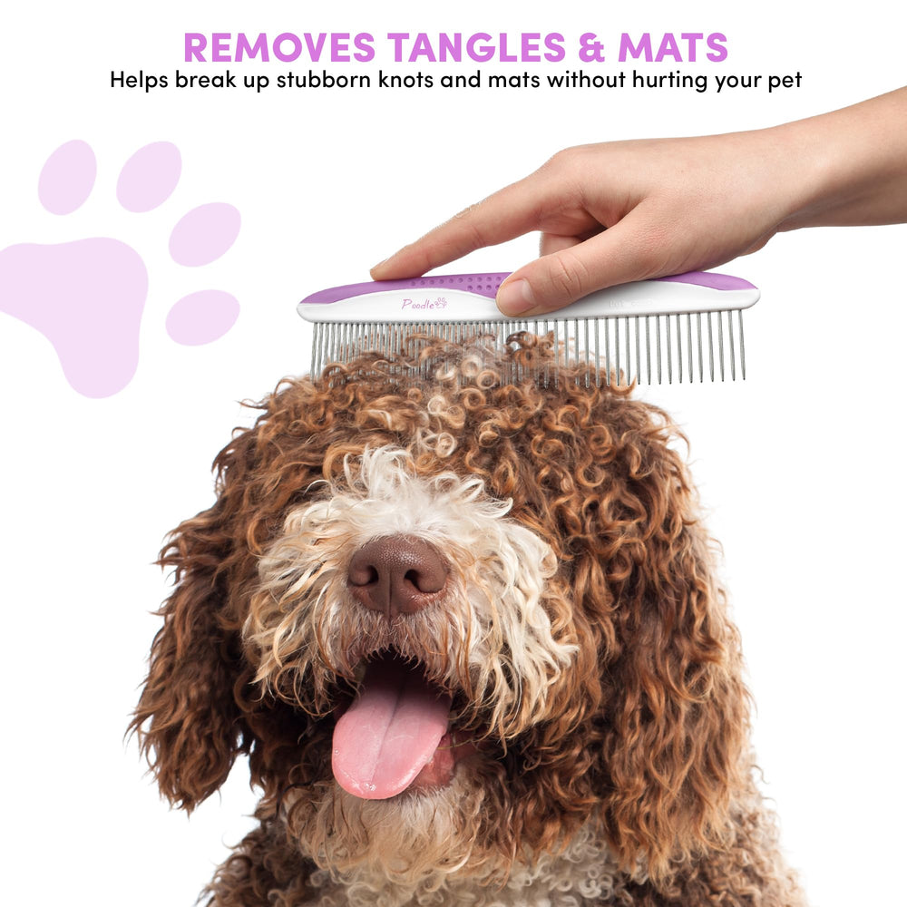 POODLIE peigne utilisé sur chat à poil court enlève poils morts sans irriter