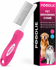 POODLIE face avant du peigne rose montrant le design compact et pratique