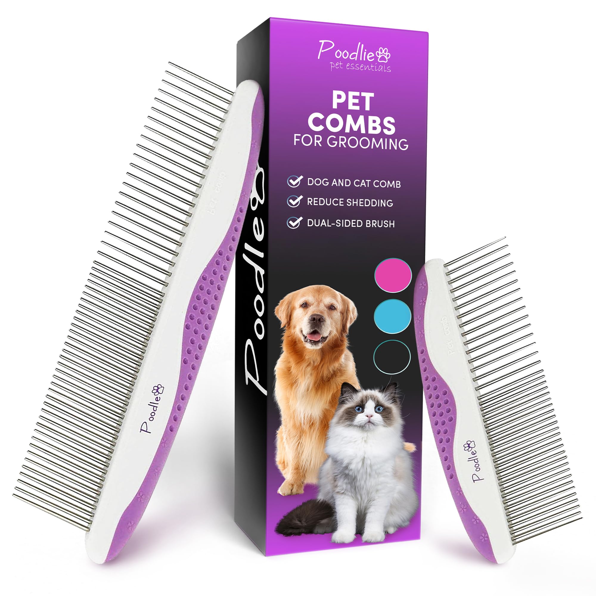 POODLIE peigne face avant emballage montrant l'ensemble pack et avantage polyvalent