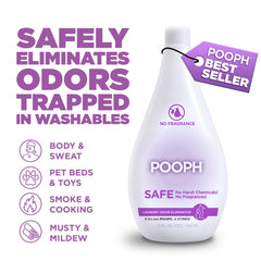 POOPH étiquette arrière en gros plan montrant instructions, facilite un dosage précis