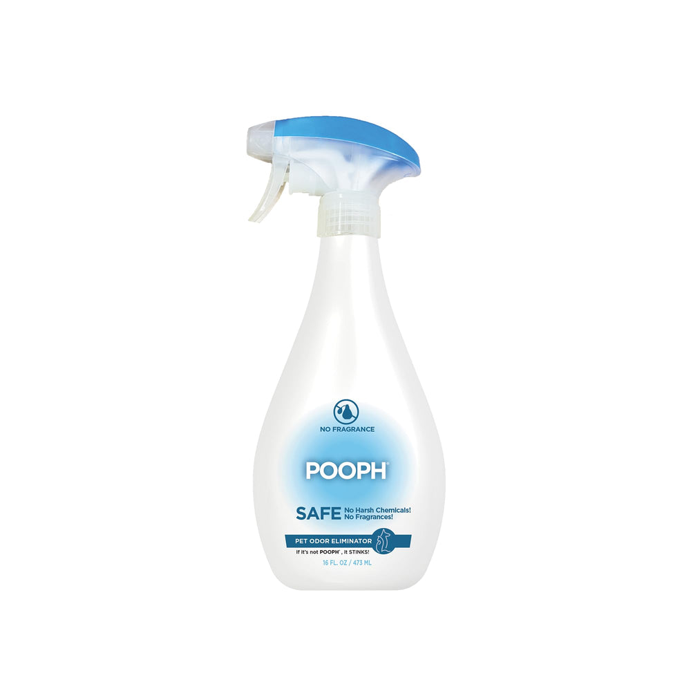POOPH flacon face 16 oz montrant l'étiquette et facilité d'utilisation