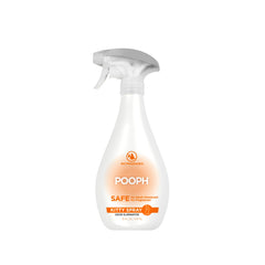 Flacon POOPH Kitty en gros plan montrant l'étiquette, effet neutre sans parfum