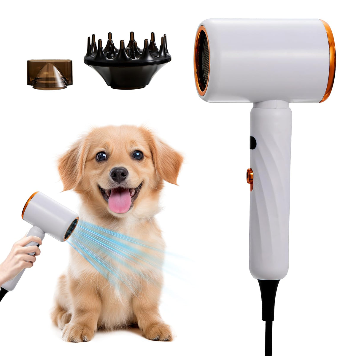 POPET vue face avant de la brosse-sèche pour une prise en main ergonomique et gain de temps