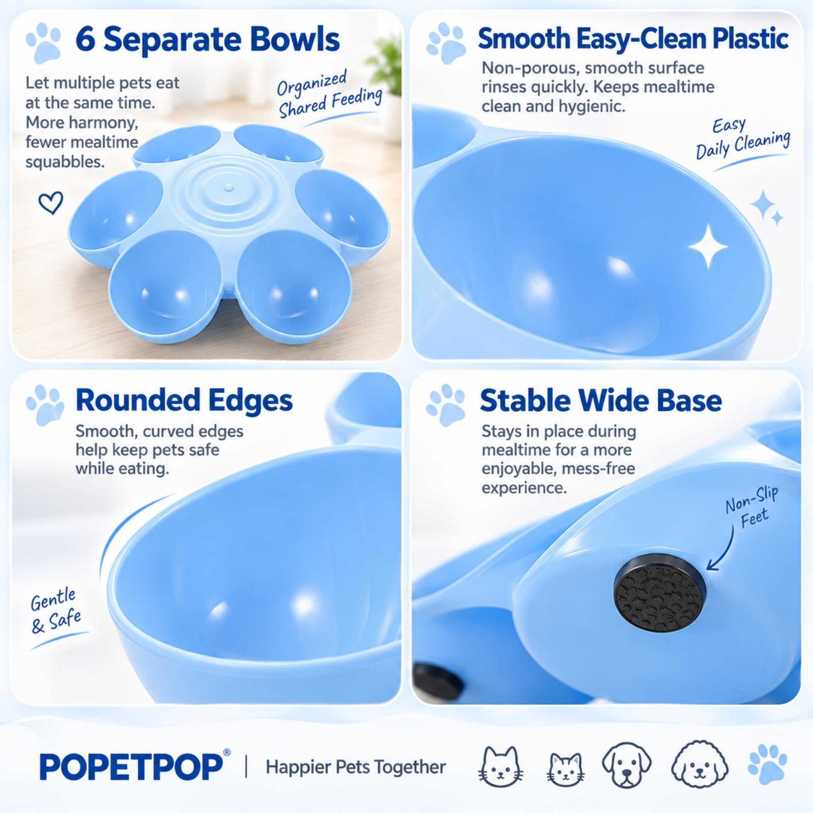 POPETPOP comparaison de taille indiquant l'échelle pour chats et petits chiens