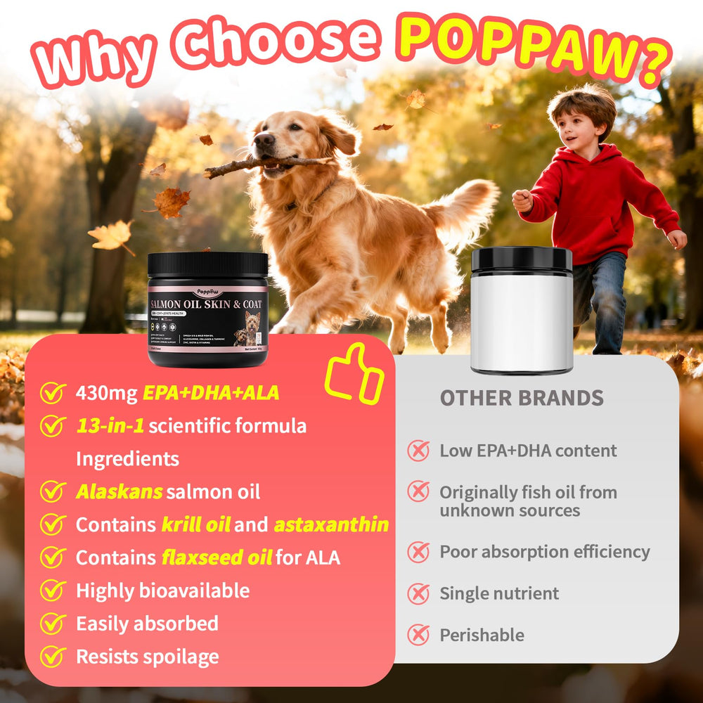 POPPAW bouteille avec saumon d'Alaska évoquant source sauvage durable