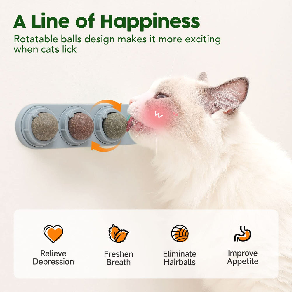 Potaroma balle collée sur mur en usage stimulant activité du chat