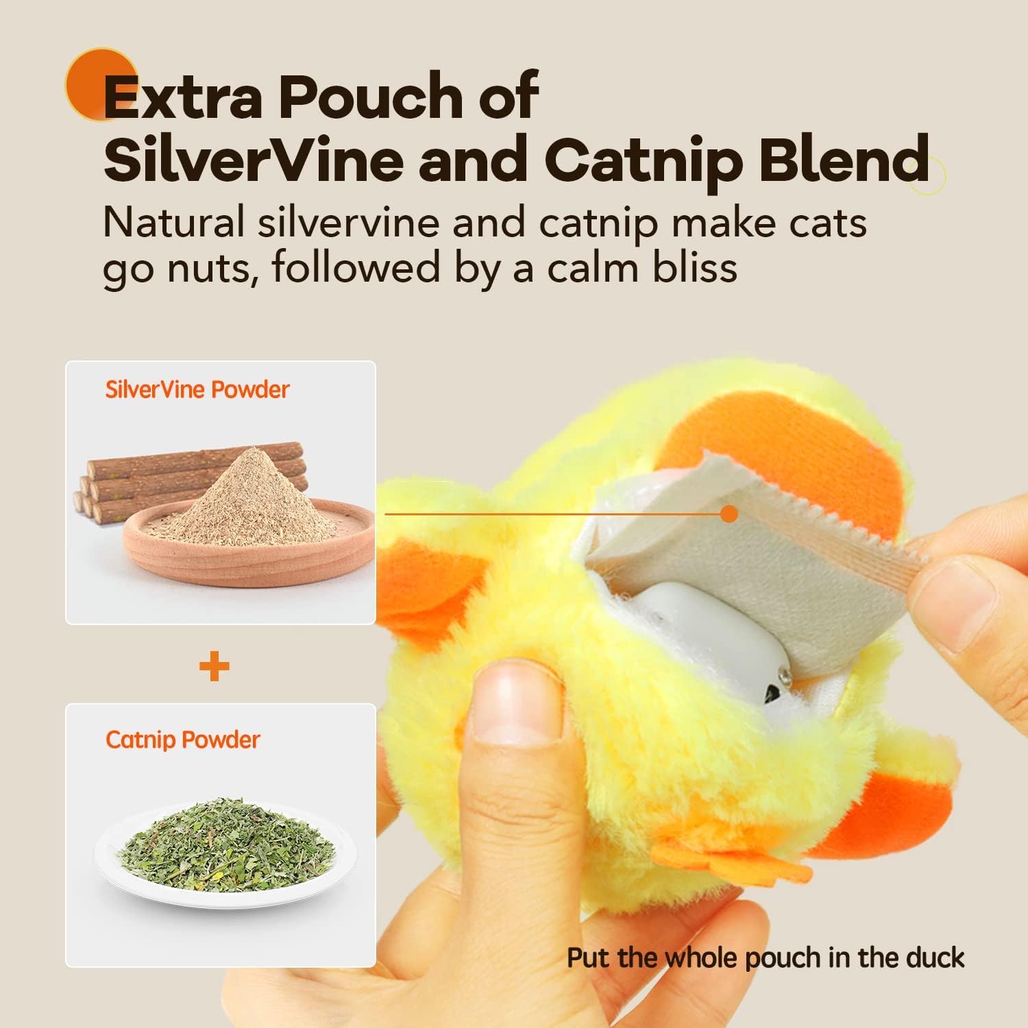 Potaroma poche ventre avec SilverVine pour éveiller l'intérêt du chat