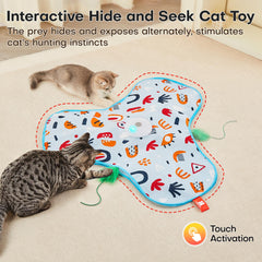 Potaroma gros plan sur la plume mobile, stimulation visuelle et tactile pour chat