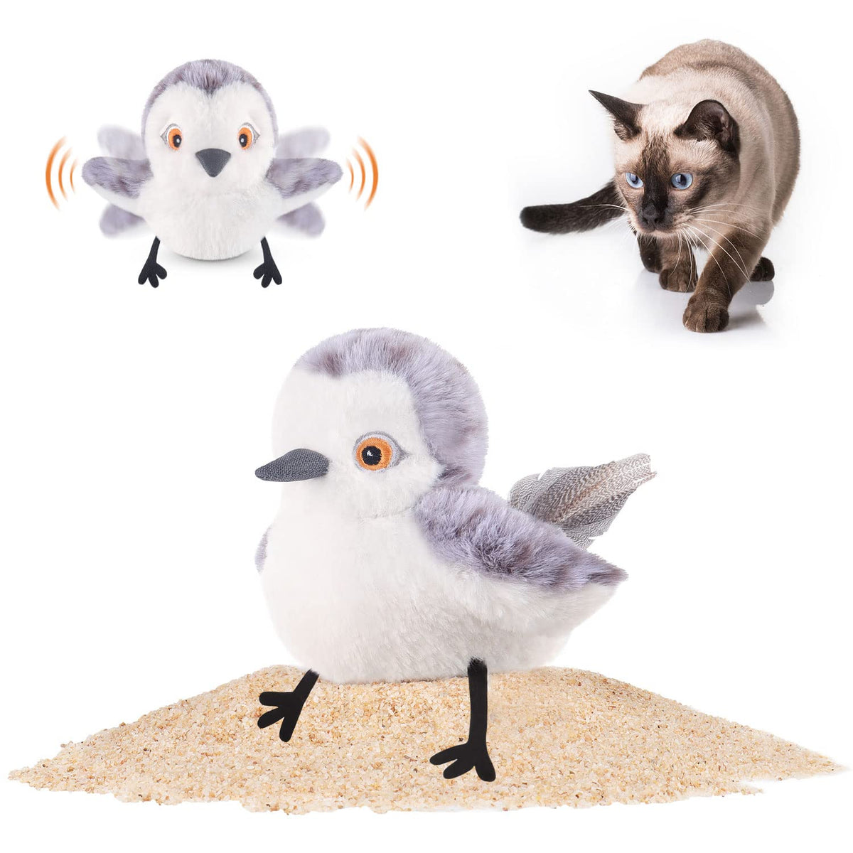 Potaroma sandpiper vue avant montrant forme d'oiseau et attractivité pour jeu