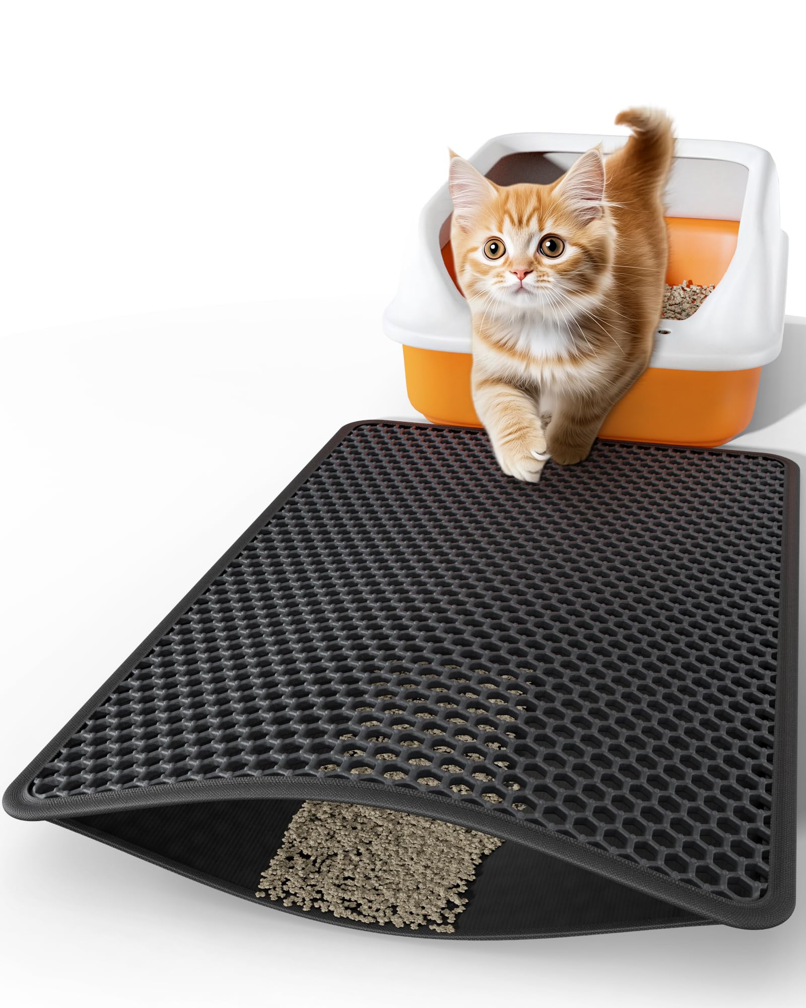 Powools tapis face avant montrant la taille 23,2x14,6 in et protection du sol