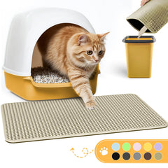 Powools vue face avant du tapis beige protégeant le sol