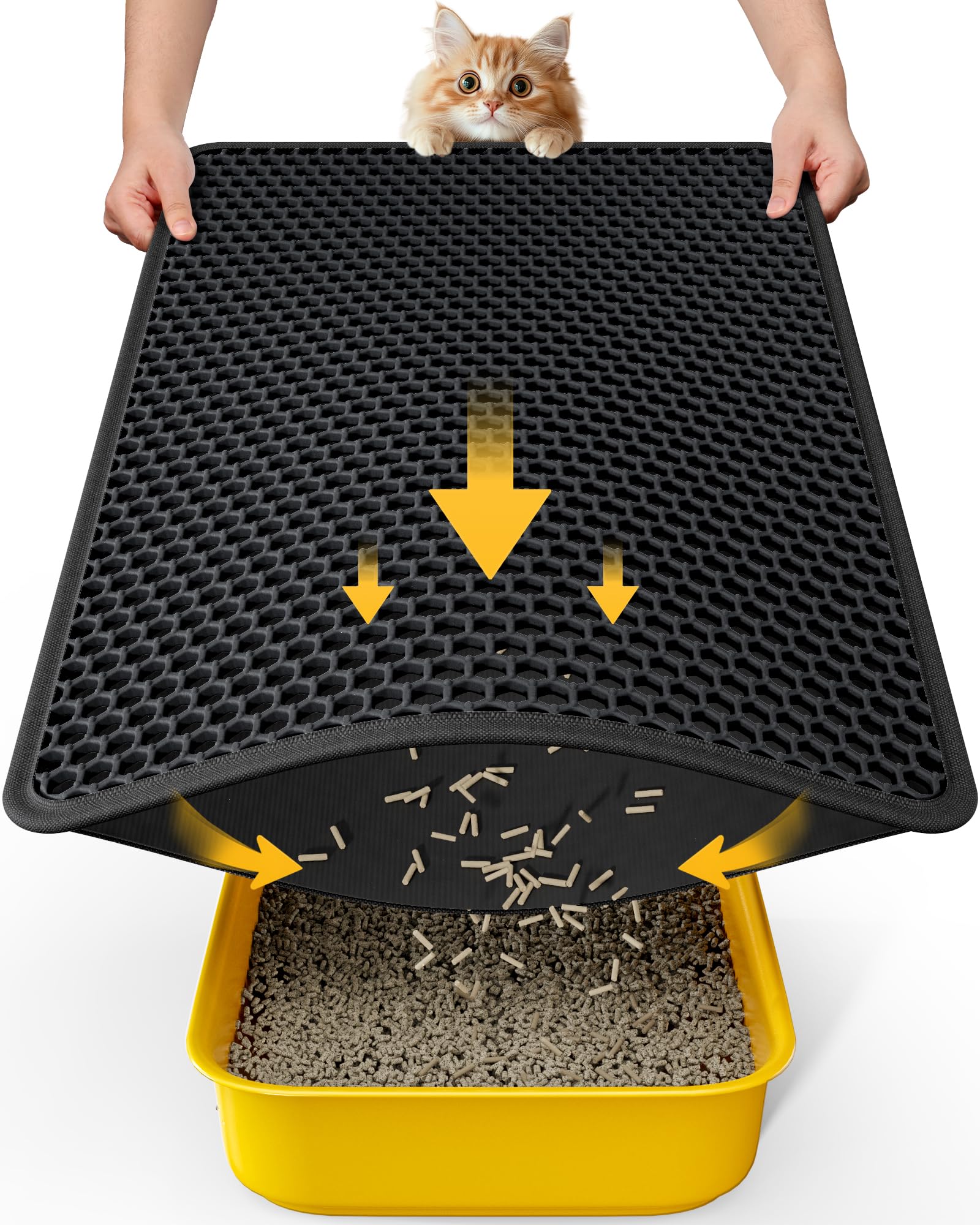Powools tapis litière vue avant montrant la surface et protection