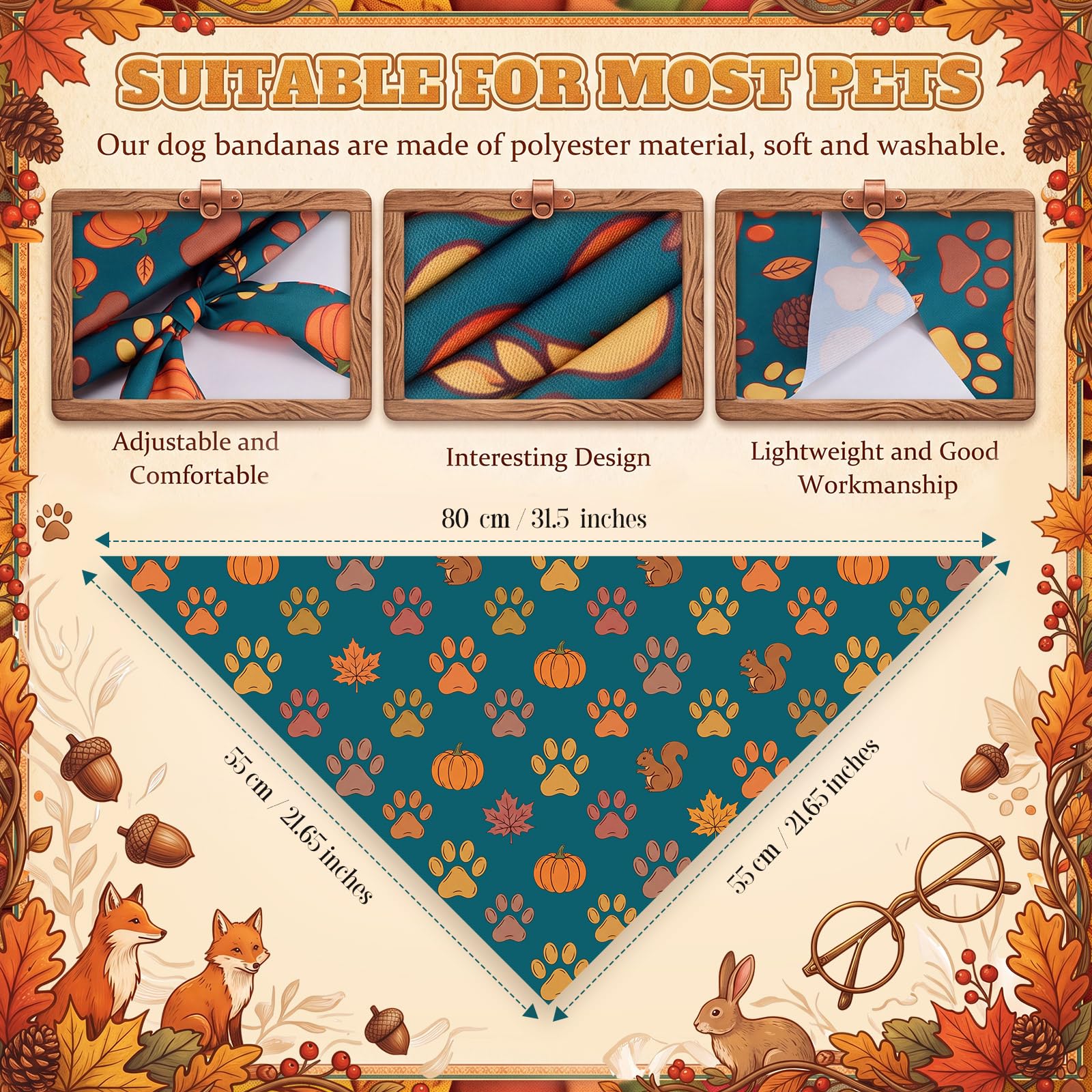 Preboun ensemble de bandanas sur table, permet choisir facilement