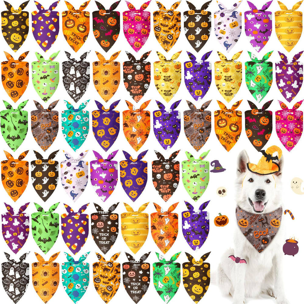 Preboun vue de face du lot de bandanas montrant la variété de motifs et le motif festif