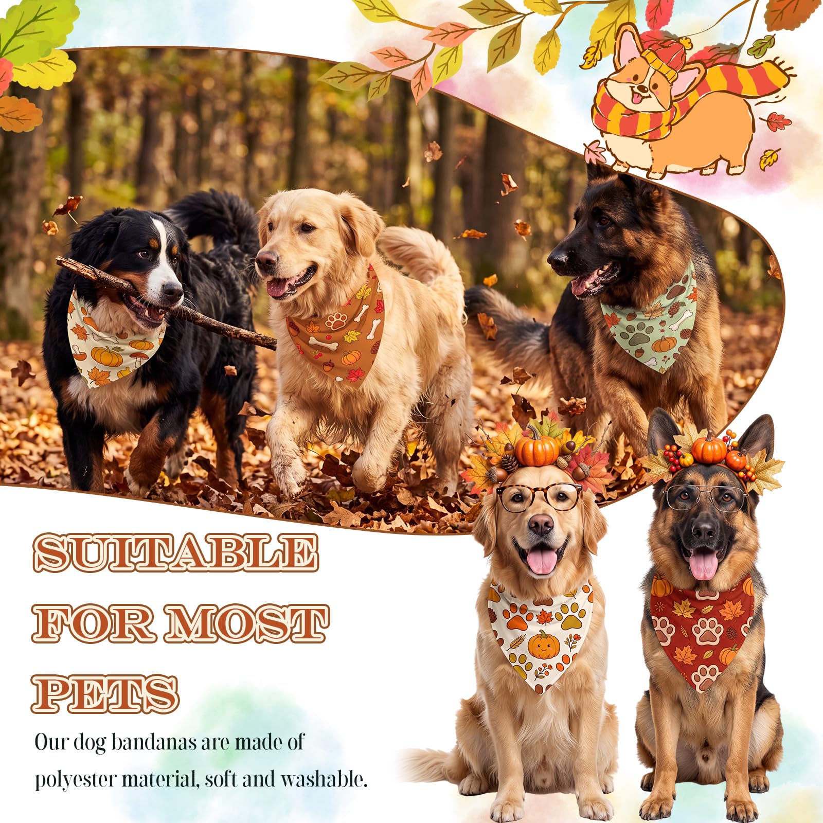Chien portant bandana Preboun en contexte festif, rehausse la photo