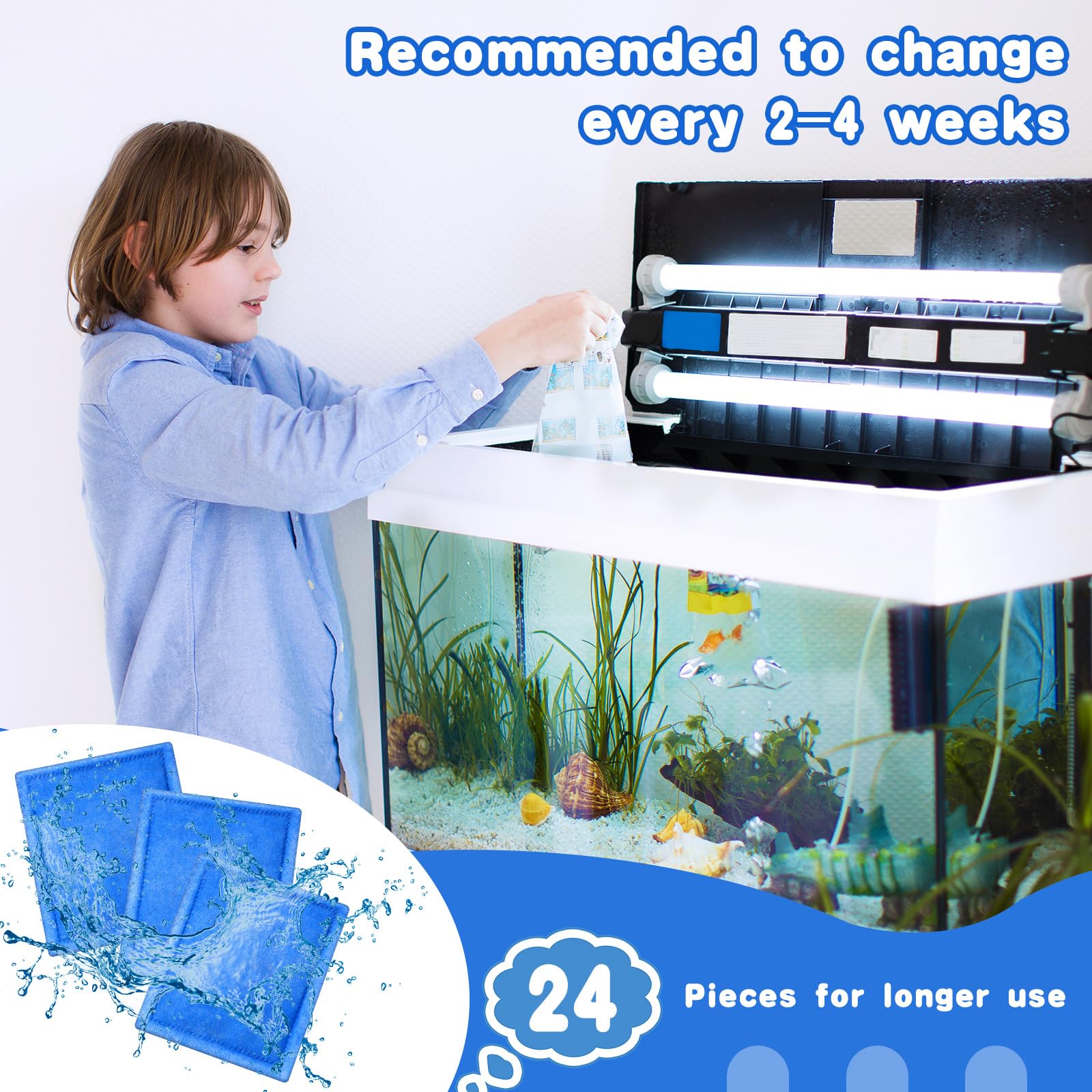 Preboun comparaison taille indiquant compatibilité 20–60 gallons