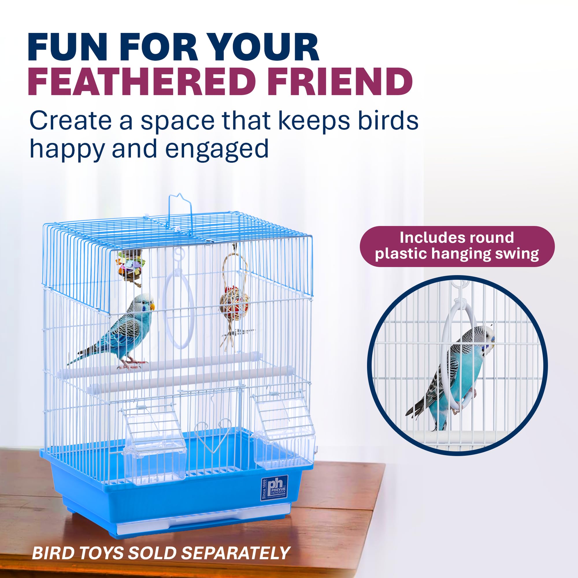 Prevue espacement des barreaux 12 mm adapté aux petits oiseaux