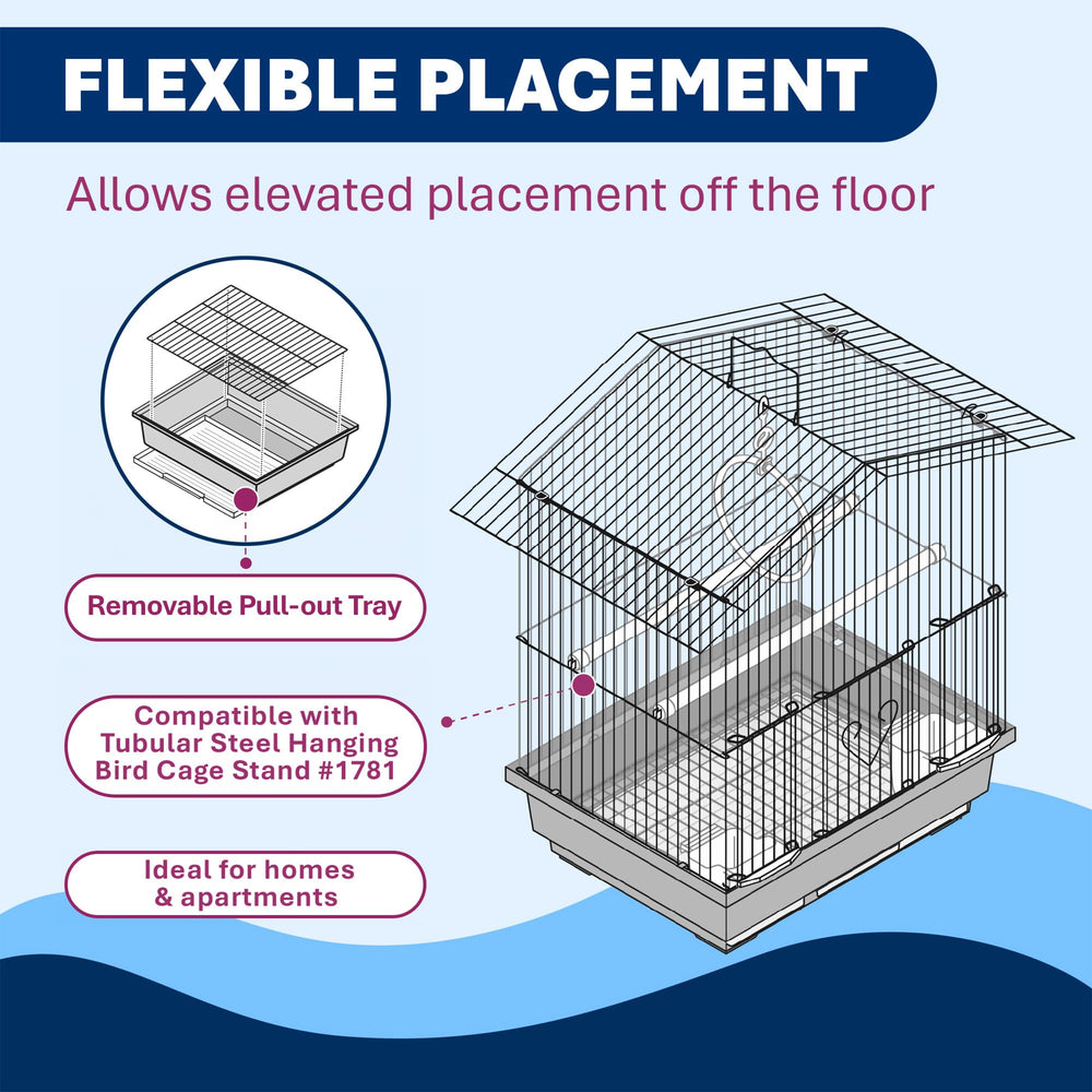 Prevue Pet cage installée dans un intérieur montrant gain de place élégant