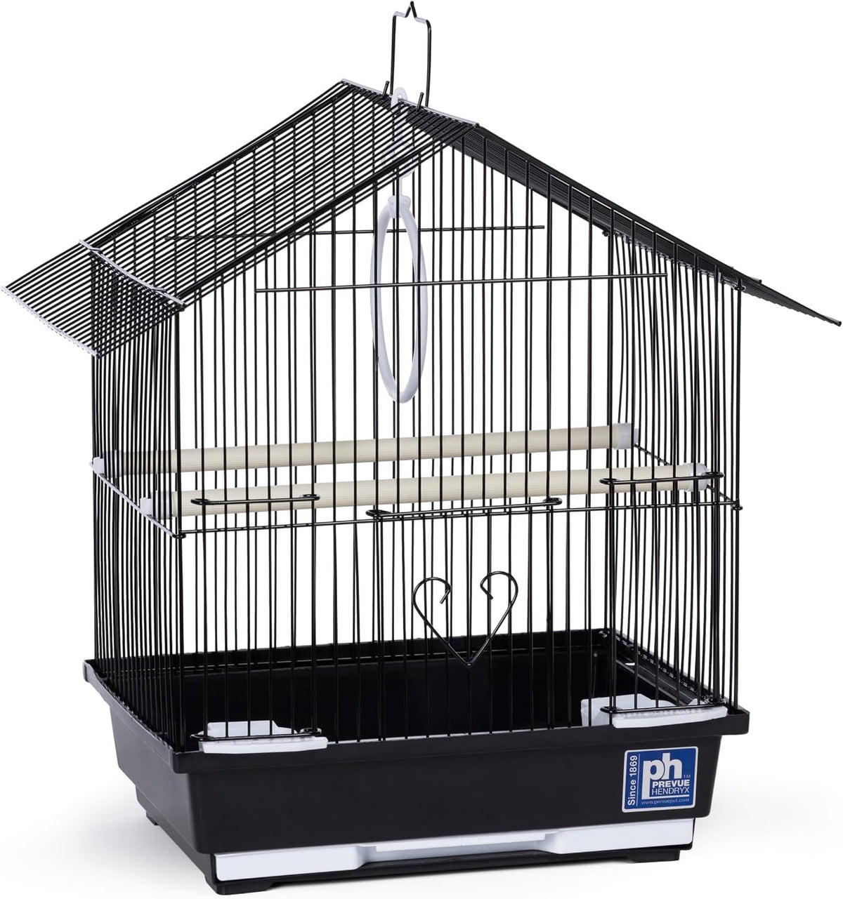 Prevue Pet vue avant de la cage montrant design maison et visibilité