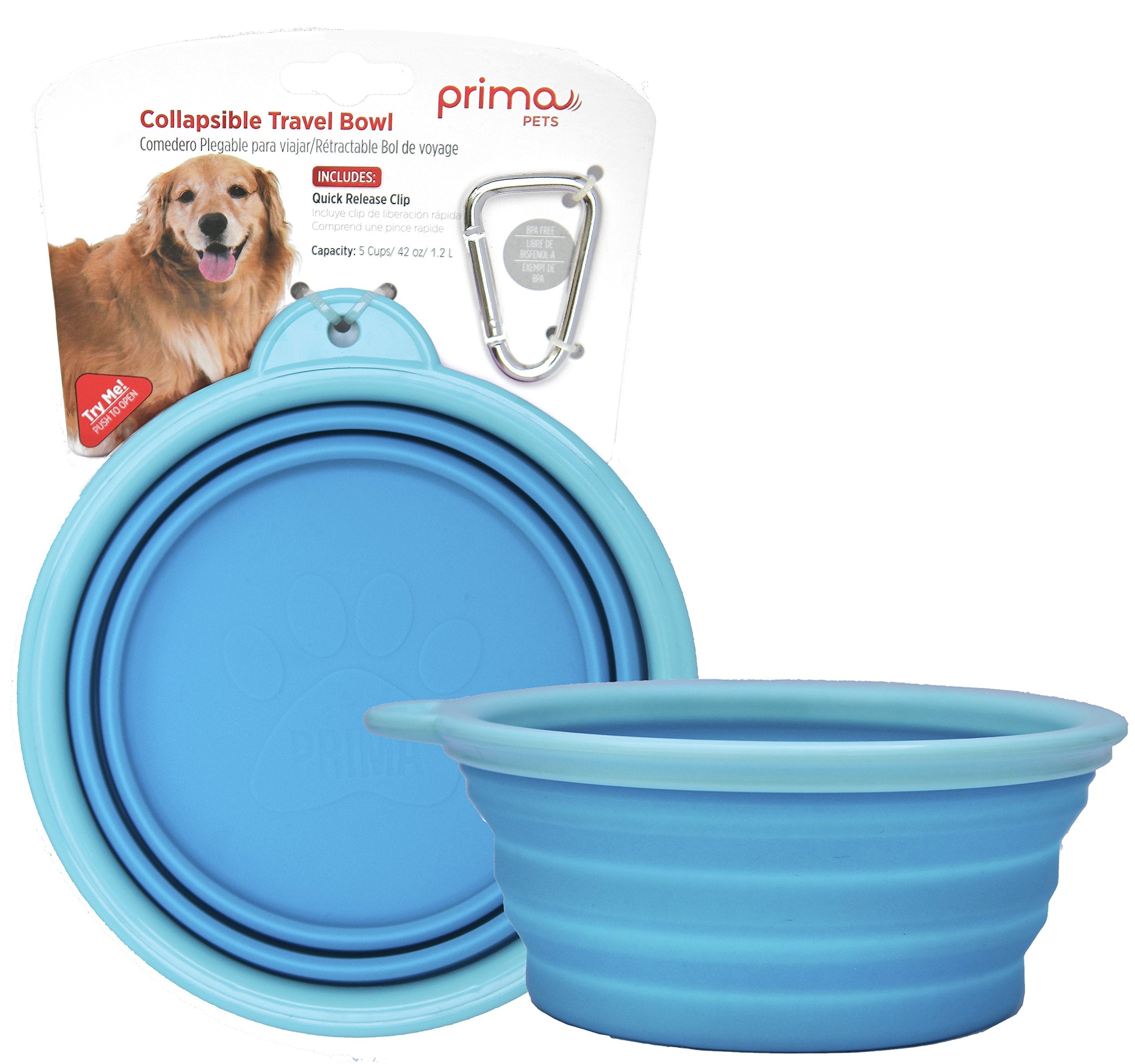 Prima Pets bol pliable face montrant compacité et portabilité