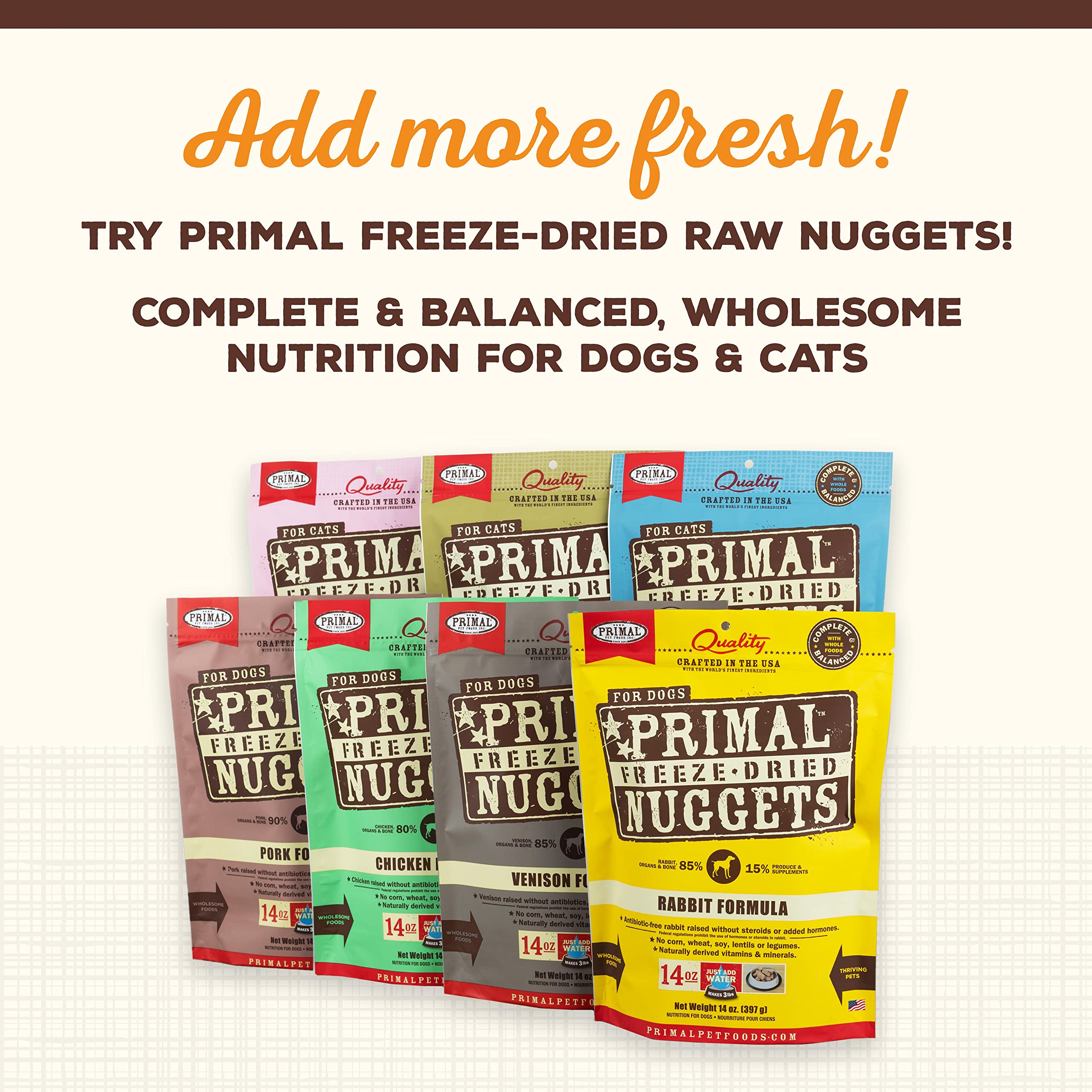 Primal pot avec mention probiotiques pour soutien de la flore intestinale
