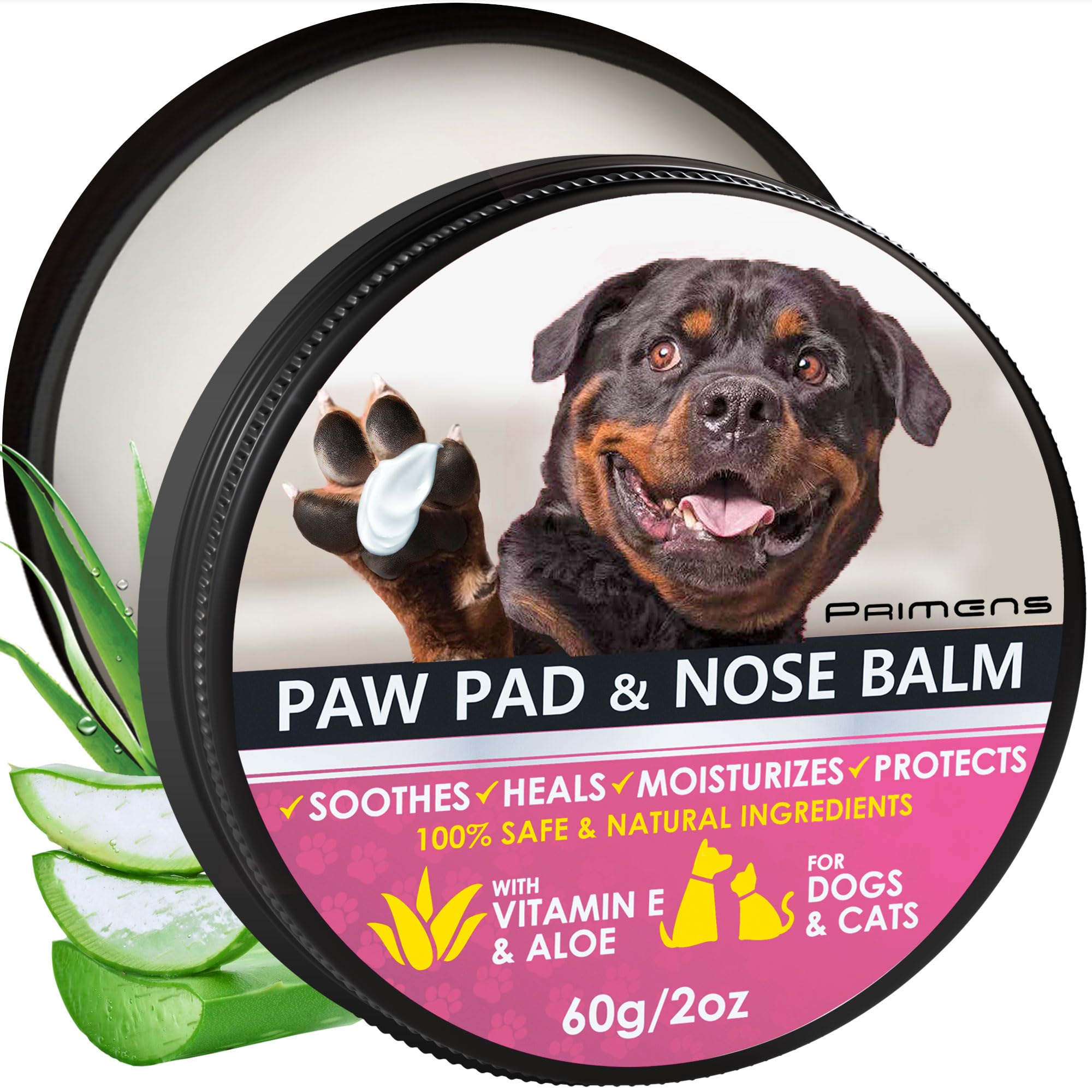 Primens pot de baume ouvert montrant couleur et consistance, soin protecteur rapide