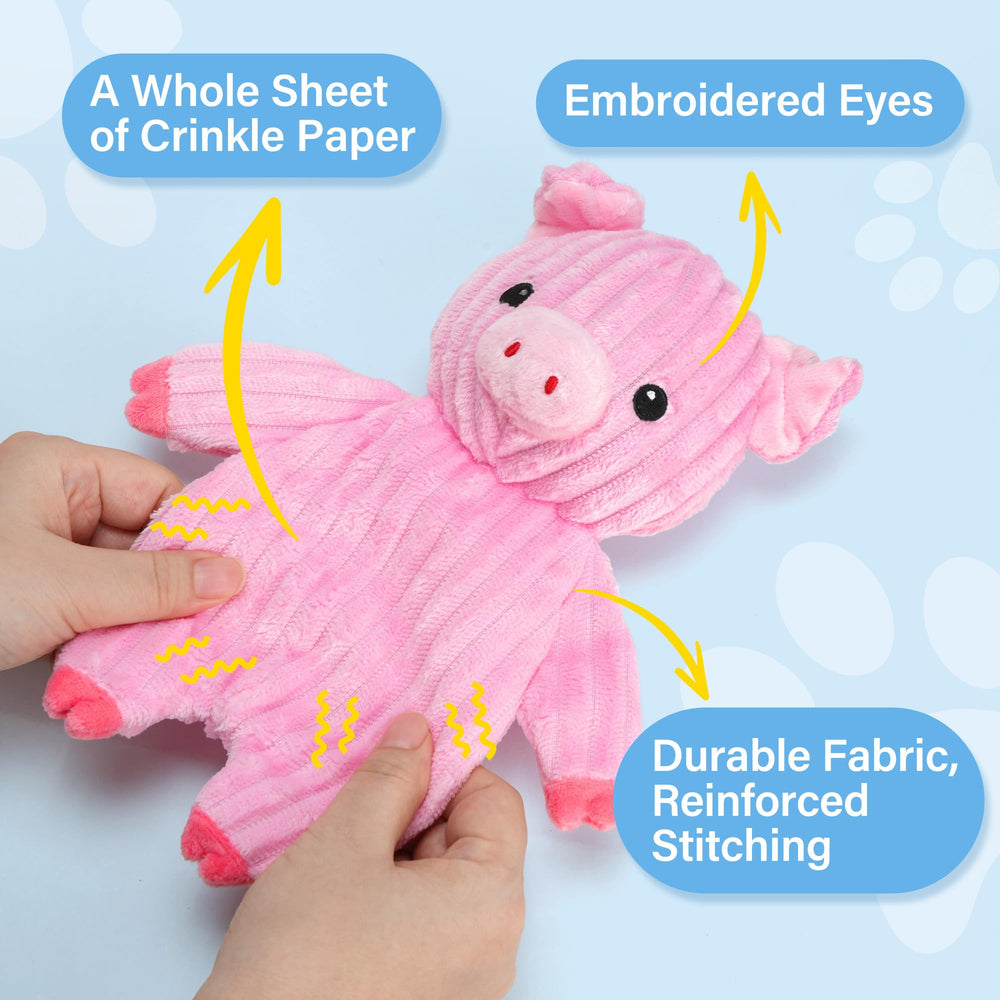 PrimePets jouet grenouille gros plan sur la texture peluche et durabilité