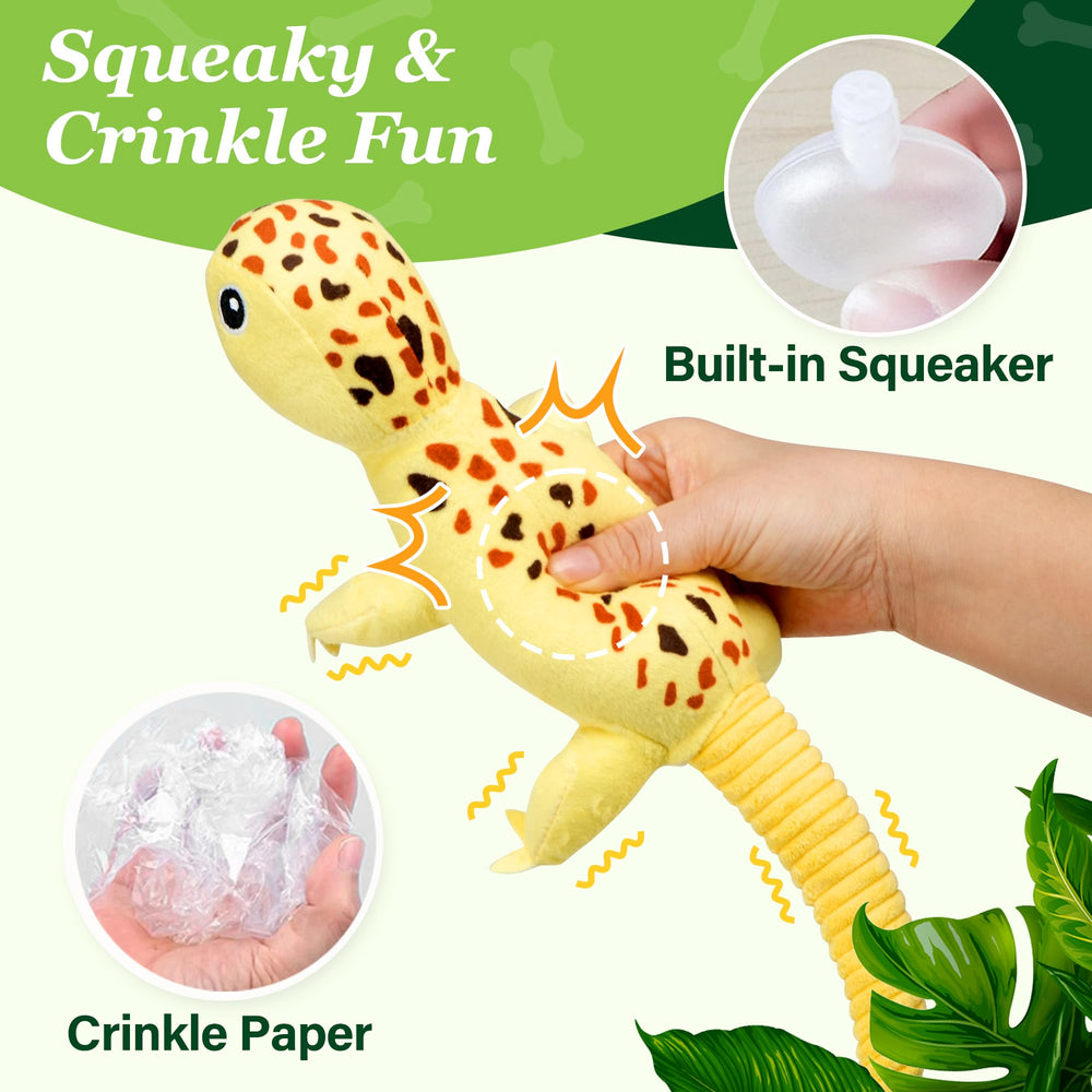 PrimePets lézard jaune détail des pattes crinkle renforçant l'intérêt tactile