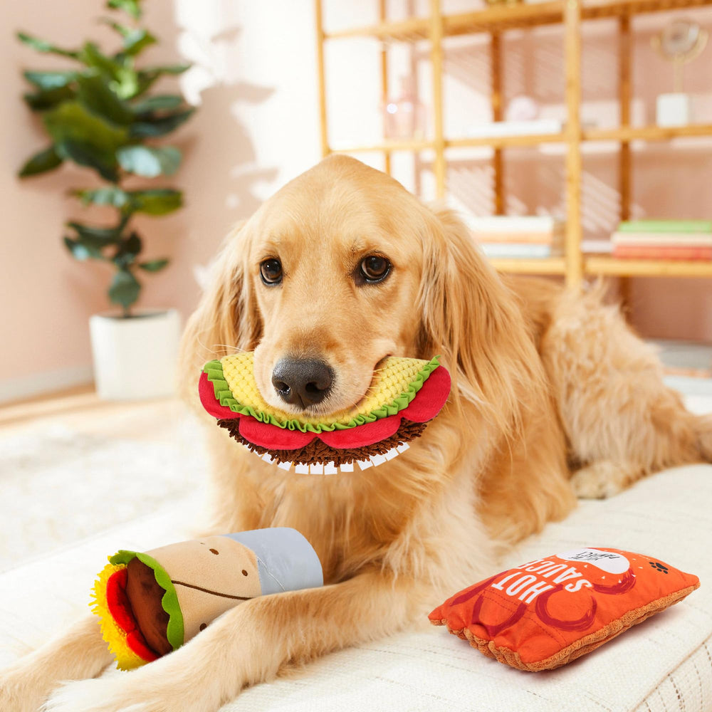 Comparaison taille PrimePets montrée à côté d'une main pour repère d'échelle