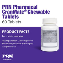 PRN CranMate gros plan sur comprimé montrant texture et appétence pour administration aisée