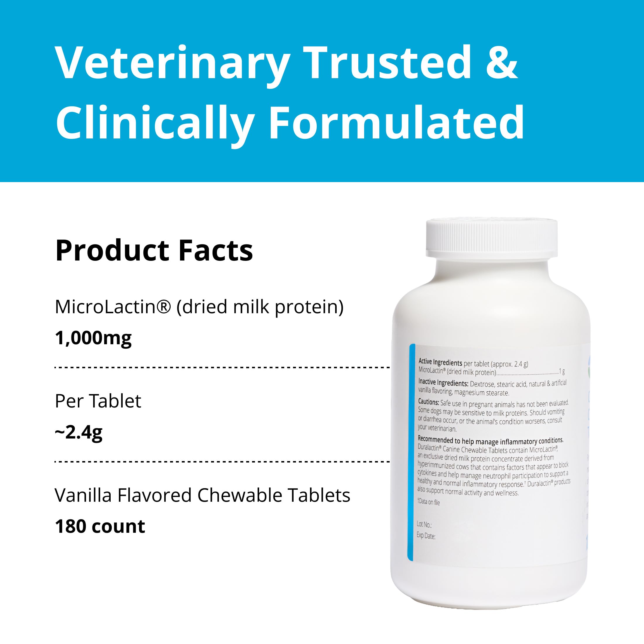 Bocal ouvert PRN Duralactin illustrant rangement pratique et conservation