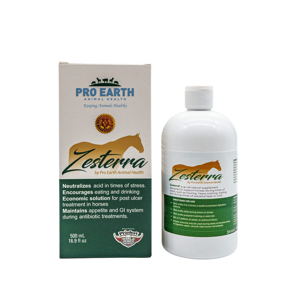 Pro Earth Zesterra bouteille 500ml montrant l'étiquette, pratique pour doser